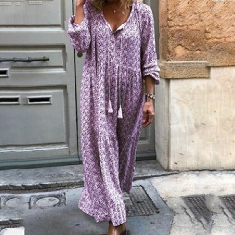 Платье Womens Baggy Drawstring V Neck 
